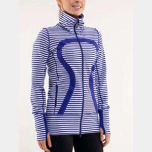 Lululemon‎ Rare In Stride Jacket Blue White Stripe